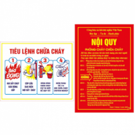 Biển nội quy + tiêu lệnh 